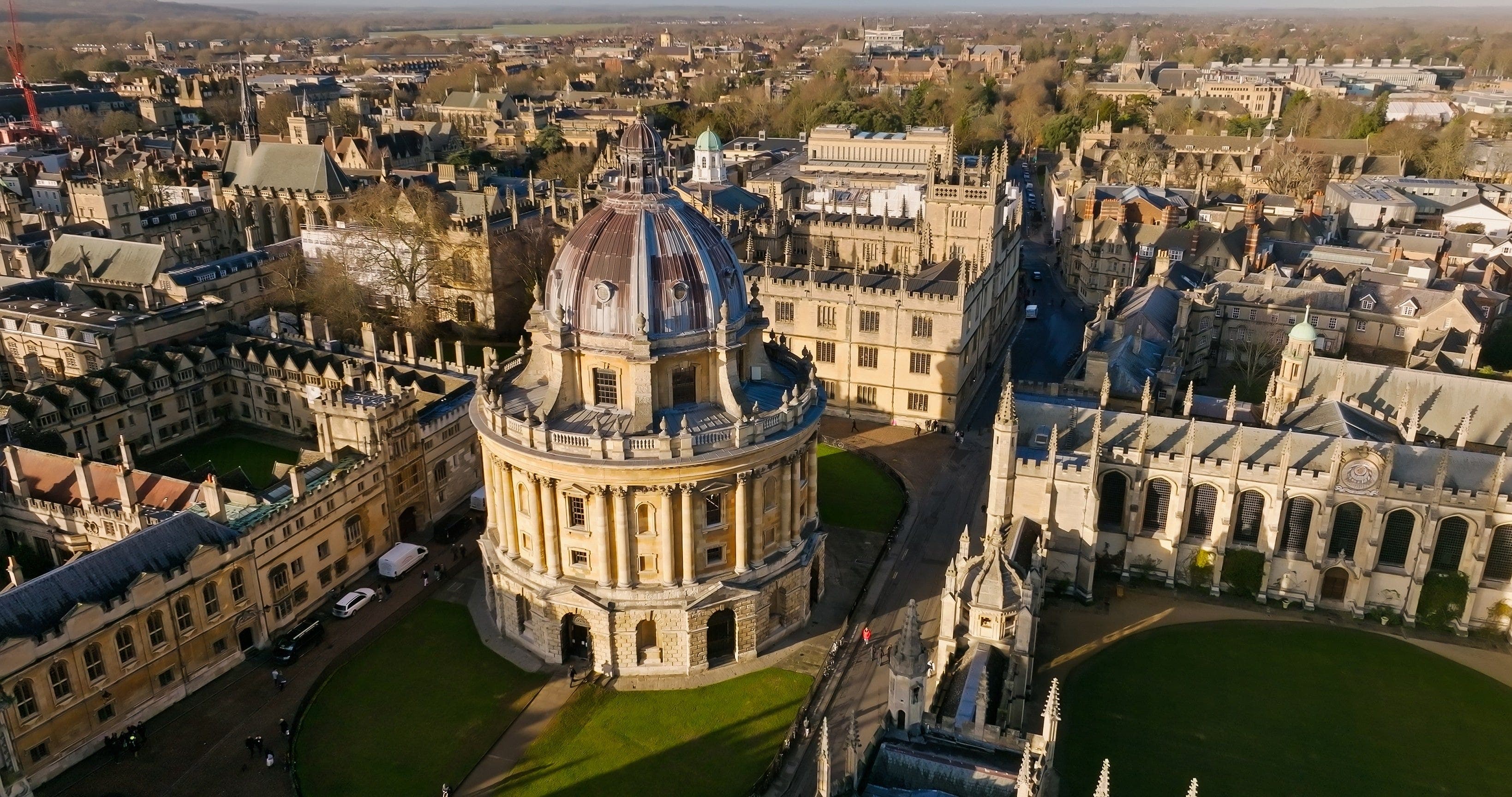 Aerial view of Oxford with the Radcliffe Camera